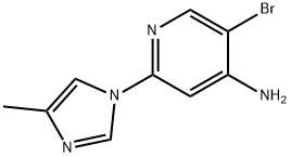 5-BROMO-2-(4-METHYL-1H-IMIDAZOL-1-YL)PYRIDIN-4-AMINE Struktur