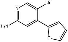 5-Bromo-2-amino-4-(2-furyl)pyridine Struktur