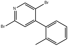 2,5-Dibromo-4-(2-tolyl)pyridine Struktur