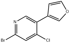 2-Bromo-4-chloro-5-(3-furyl)pyridine Struktur