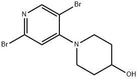 2,5-Dibromo-4-(4-hydroxypiperidin-1-yl)pyridine Struktur