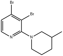 3,4-Dibromo-2-(3-methylpiperidin-1-yl)pyridine Struktur