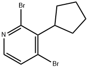 2,4-Dibromo-3-(cyclopentyl)pyridine Struktur