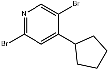 2,5-Dibromo-4-(cyclopentyl)pyridine Struktur