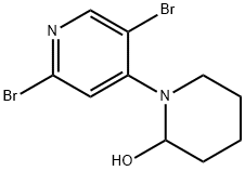 2,5-Dibromo-4-(2-hydroxypiperidin-1-yl)pyridine Struktur