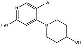 5-Bromo-2-amino-4-(4-hydroxypiperidin-1-yl)pyridine Struktur