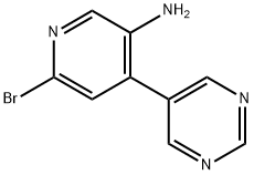 2-Bromo-5-amino-4-(5-pyrimidyl)pyridine Struktur