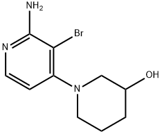 2-Amino-3-bromo-4-(3-hydroxypiperidin-1-yl)pyridine Struktur