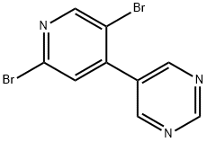 2,5-Dibromo-4-(5-pyrimidyl)pyridine Struktur