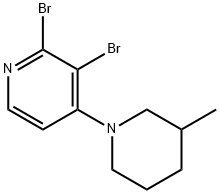 2,3-Dibromo-4-(3-methylpiperidin-1-yl)pyridine Struktur