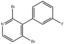 2,4-Dibromo-3-(3-fluorophenyl)pyridine Struktur