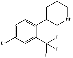 3-(4-bromo-2-(trifluoromethyl)phenyl)piperidine Struktur