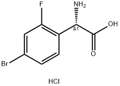 (2S)-2-AMINO-2-(4-BROMO-2-FLUOROPHENYL)ACETIC ACID HYDROCHLORIDE Struktur