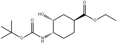 ethyl (1S,3R,4S)-4-{[(tert-butoxy)carbonyl]amino}-3-hydroxycyclohexane-1-carboxylate Struktur