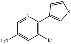 3-Amino-5-bromo-6-(3-thienyl)pyridine Struktur