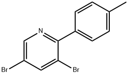 3,5-Dibromo-6-(4-tolyl)pyridine Struktur