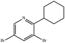 3,5-Dibromo-6-(cyclohexyl)pyridine Struktur