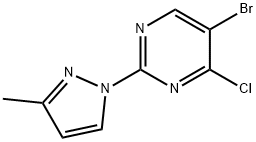 4-Chloro-5-bromo-2-(3-methyl-1H-pyrazol-1-yl)pyrimidine Struktur