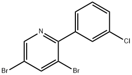 3,5-Dibromo-6-(3-chlorophenyl)pyridine Struktur