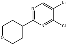 4-Chloro-5-bromo-2-(4-tetrahydropyranyl)pyrimidine Struktur