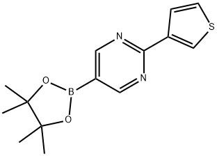 5-(4,4,5,5-tetramethyl-1,3,2-dioxaborolan-2-yl)-2-(thiophen-3-yl)pyrimidine Struktur