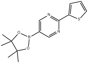 5-(4,4,5,5-tetramethyl-1,3,2-dioxaborolan-2-yl)-2-(thiophen-2-yl)pyrimidine Struktur