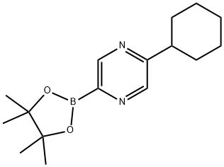 2-cyclohexyl-5-(4,4,5,5-tetramethyl-1,3,2-dioxaborolan-2-yl)pyrazine Struktur