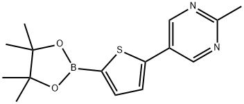 5-(5-Pyrimidyl)thiophene-2-boronic acid pinacol ester Struktur