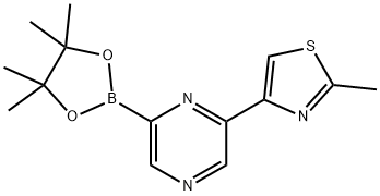 2-methyl-4-(6-(4,4,5,5-tetramethyl-1,3,2-dioxaborolan-2-yl)pyrazin-2-yl)thiazole Struktur