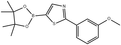 2-(3-methoxyphenyl)-5-(4,4,5,5-tetramethyl-1,3,2-dioxaborolan-2-yl)thiazole Struktur