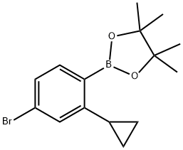 2-(4-bromo-2-cyclopropylphenyl)-4,4,5,5-tetramethyl-1,3,2-dioxaborolane Struktur