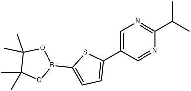 5-(2-isopropyl-5-pyrimidyl)thiophene-2-boronic acid pinacol ester Struktur