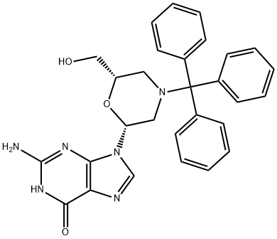 N-Trityl-morpholino guanine Struktur