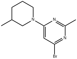 4-bromo-2-methyl-6-(3-methylpiperidin-1-yl)pyrimidine Struktur