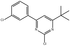 2-chloro-4-(3-chlorophenyl)-6-(tert-butyl)pyrimidine Struktur