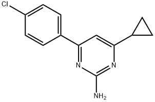 2-amino-4-(4-chlorophenyl)-6-cyclopropylpyrimidine Struktur