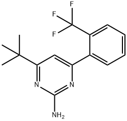 2-Amino-4-(2-trifluoromethylphenyl)-6-(tert-butyl)pyrimidine Struktur