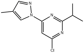 4-chloro-2-(iso-propyl)-6-(1H-4-methylpyrozol-1-yl)pyrimidine Struktur