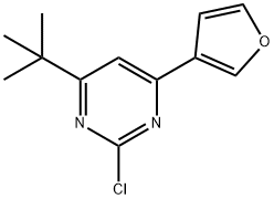 2-chloro-4-(3-furyl)-6-(tert-butyl)pyrimidine Struktur