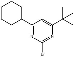 2-bromo-4-(cyclohexyl)-6-(tert-butyl)pyrimidine Struktur