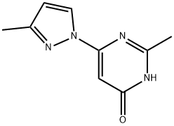 4-hydroxy-2-methyl-6-(1H-3-methylpyrozol-1-yl)pyrimidine Struktur