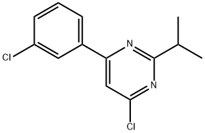 4-chloro-6-(3-chlorophenyl)-2-(iso-propyl)pyrimidine Struktur