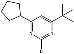 2-bromo-4-(cyclopentyl)-6-(tert-butyl)pyrimidine Struktur