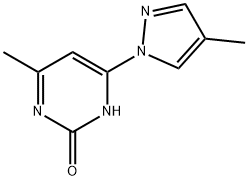 2-Hydroxy-4-(4-methyl-1H-pyrazol-1-yl)-6-methylpyrimidine Struktur