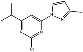 2-Chloro-4-(1H-3-methylpyrozol-1-yl)-6-(iso-propyl)pyrimidine Struktur