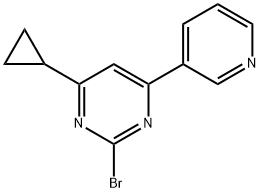 2-bromo-4-(pyridin-3-yl)-6-cyclopropylpyrimidine Struktur