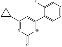 2-hydroxy-4-(2-fluorophenyl)-6-cyclopropylpyrimidine Struktur