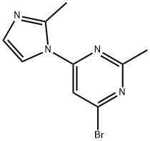 4-bromo-2-methyl-6-(1H-2-methylimidazol-1-yl)pyrimidine Struktur