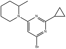 4-Bromo-2-cyclopropyl-6-(2-methylpiperidin-1-yl)pyrimidine Struktur