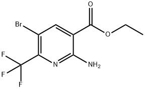 3-Pyridinecarboxylic acid, 2-amino-5-bromo-6-(trifluoromethyl)-, ethyl ester Struktur